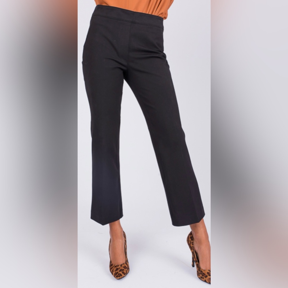 SPANX Black Ankle Cropped Pants with High-Waisted Design